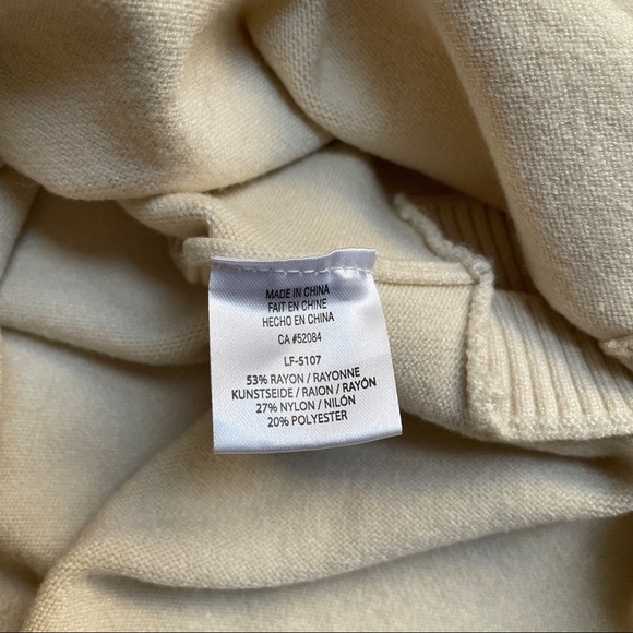 La Fee Verte Anthroplogie Long stretch ivory sweater turtleneck tunic - Picture 3 of 10